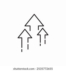 vetor de sinal de ícone de setas de crescimento