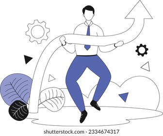 Asistencia para el crecimiento, ilustración de vector plano