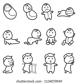 growth of the baby for first year , line style