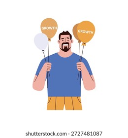 growth ballons  vector concept illustration. EPS file 