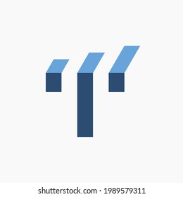 Growth bar chart forming the letter T. Simple and mature logo. This logo is suitable for accounting companies, business consulting, internet, etc.
