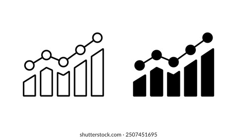 Growth bar chart icon in generic style. Growing graph sign symbol