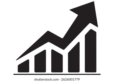 Growth bar chart icon silhouette white background vector illustration
