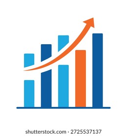 Logotipo de gráfico de barra de crecimiento con patrón celular sobre fondo blanco Ilustración vectorial
