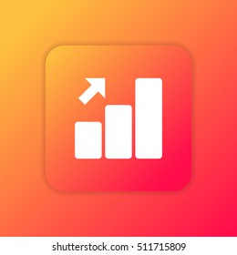 Growth Bar Chart orange bright app ui/ux Icon / Logo design