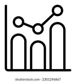 Gráfico de barras de crecimiento Símbolo de línea simple