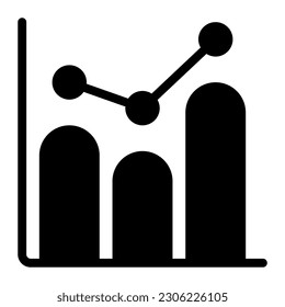 Growth Bar Chart Simple Line Icon Symbol
