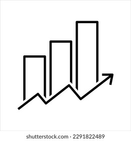 Growth bar chart vector icon