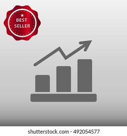 Growth Bar Chart Vector Icon Illustration