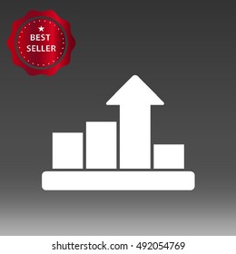 Growth Bar Chart Vector Icon Illustration