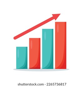 growth bar graph cartoon icon vector illustration