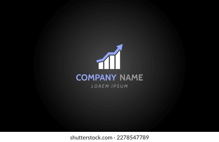 growth bar graph icon, Up arrow logo. Business Chart concept. Vector illustration