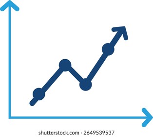 Growth bar icon. Vector logo of an increasing chart. Business statistics and data analysis symbol. Represents business growth, profit increase, and progress with upward arrow and bar chart elements.