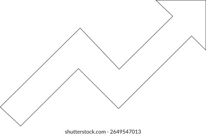 Growth bar line art icon. Vector logo of an increasing chart. Business statistics and data analysis symbol. Represents business growth, profit increase, and progress with upward arrow and bar chart el