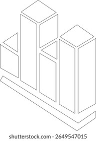 Growth bar line art icon. Vector logo of an increasing chart. Business statistics and data analysis symbol. Represents business growth, profit increase, and progress with upward arrow and bar chart el
