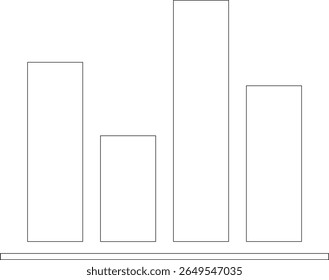 Growth bar line art icon. Vector logo of an increasing chart. Business statistics and data analysis symbol. Represents business growth, profit increase, and progress with upward arrow and bar chart el