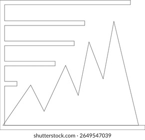 Growth bar line art icon. Vector logo of an increasing chart. Business statistics and data analysis symbol. Represents business growth, profit increase, and progress with upward arrow and bar chart el