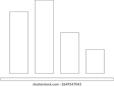 Growth bar line art icon. Vector logo of an increasing chart. Business statistics and data analysis symbol. Represents business growth, profit increase, and progress with upward arrow and bar chart el