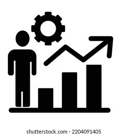 Growth Black Glyph Vector Icon which can easily modify or edit

