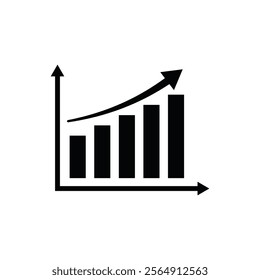 Growth black and white flat vector icon and symbol design