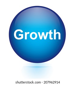 Growth blue circular button  