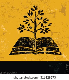 Growth book design, yellow grunge vector