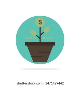 Growth, Business, Care, Finance, Grow, Growing, Money, Raise Abstract Circle Background Flat color Icon. Vector Icon Template background