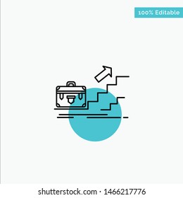 Growth, Business, Career, Leader, Leadership, Personal, Success turquoise highlight circle point Vector icon. Vector Icon Template background