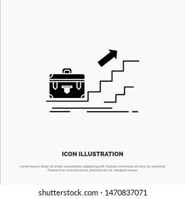Growth, Business, Career, Leader, Leadership, Personal, Success solid Glyph Icon vector. Vector Icon Template background