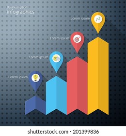 Growth Business Chart Infographics. Vector illustration.