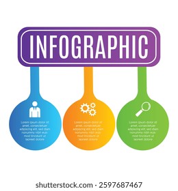 Growth business data 3 step editable financial infographic template design