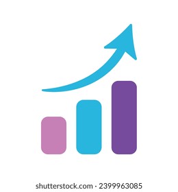 Growth business graph icon Vector illustration