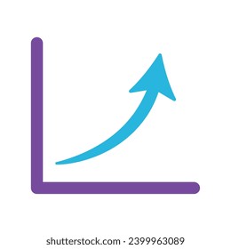 Icono del gráfico del negocio del crecimiento Ilustración del vector