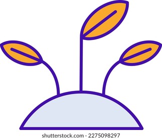 Growth business icon collection with purple orange outline style. symbol, set, web, line, technology, internet, design. Vector Illustration