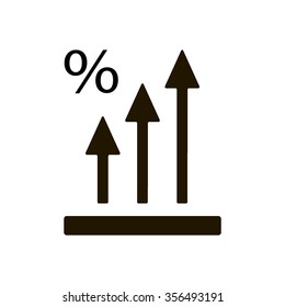 growth of business   icon,  isolated. Flat  design.