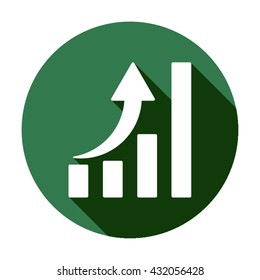 growth of business  icon,  isolated. Flat  design.