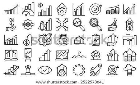 growth business icon line vector design in trendy style with editable stroke