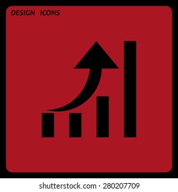growth of business. icon. vector design. Flat design style 