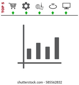 growth of business Icon Vector flat design style