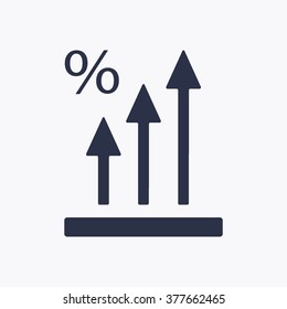 growth of business. Icon, vector illustration. Flat design 
