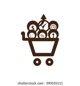 growth of business. Icon, vector illustration. 