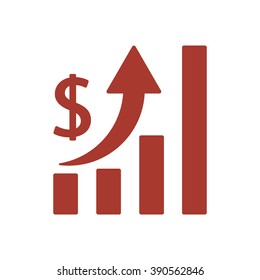 growth of business.  Icon, vector illustration. Flat design style