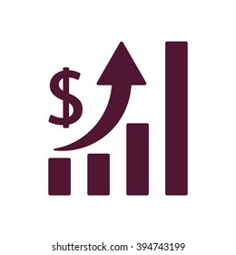 growth of business.  Icon, vector illustration.  Flat design style