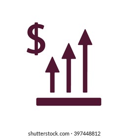 growth of business. Icon, vector illustration. Flat design style