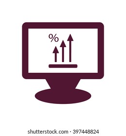 growth of business. Icon, vector illustration. Flat design style