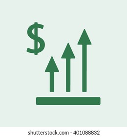 growth of business. Icon, vector illustration. Flat design style