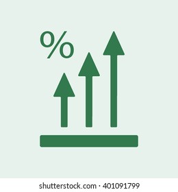 growth of business. Icon, vector illustration. Flat design style