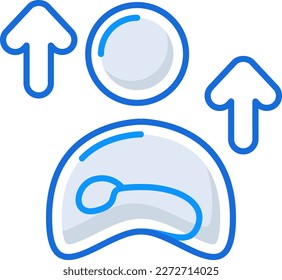 Growth business management icon with blue outline style. growth, business, symbol, finance, line, arrow, sign. Vector Illustration