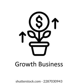 Growth Business  Vector   outline Icons. Simple stock illustration stock