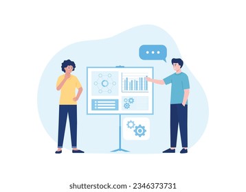 growth chart analysis trending concept flat illustration